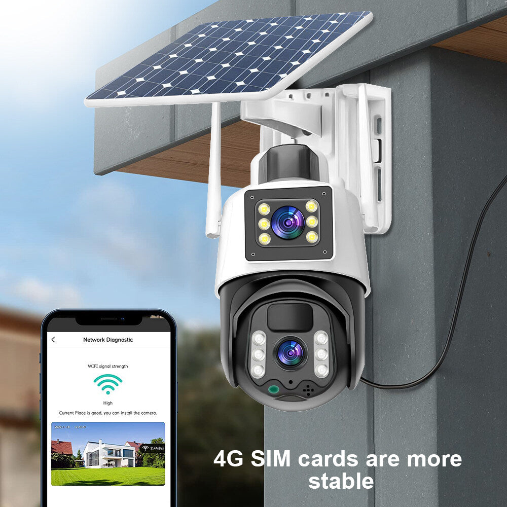 V44 Solar-Powered 4g security Camera with HD Color Monitoring Motion Detection