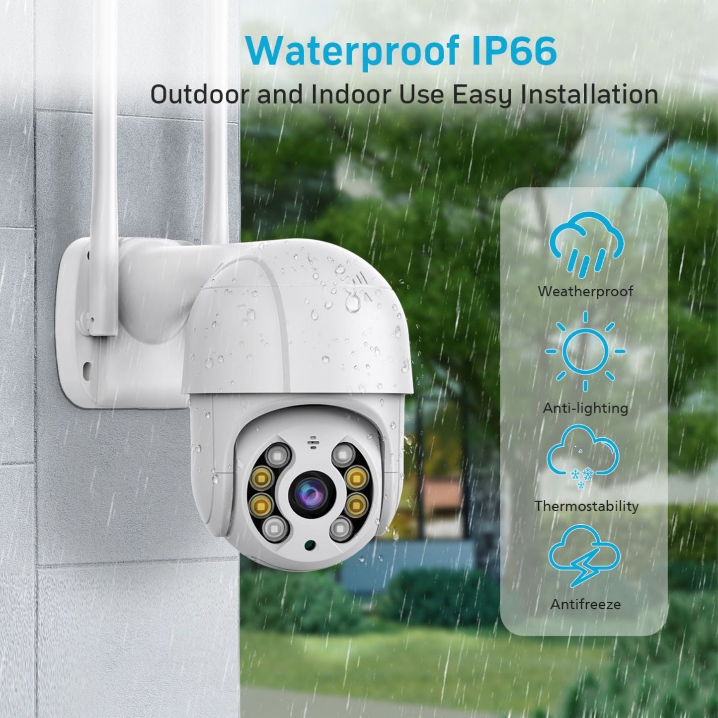 A8 White PTZ 1080P Smart Security Camera