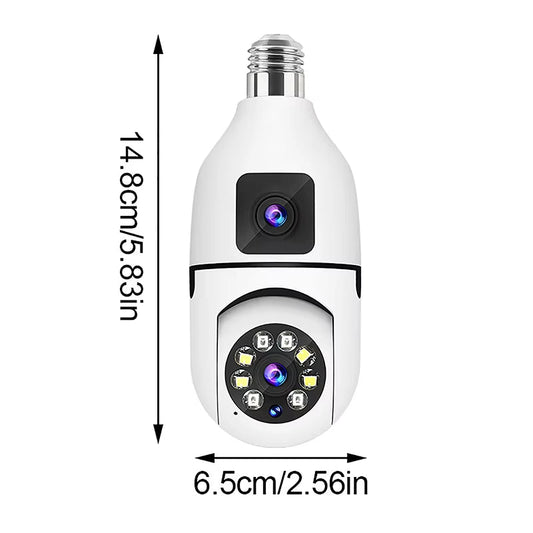 E27 WiFi Dual Lens Camera with 4x Zoom
