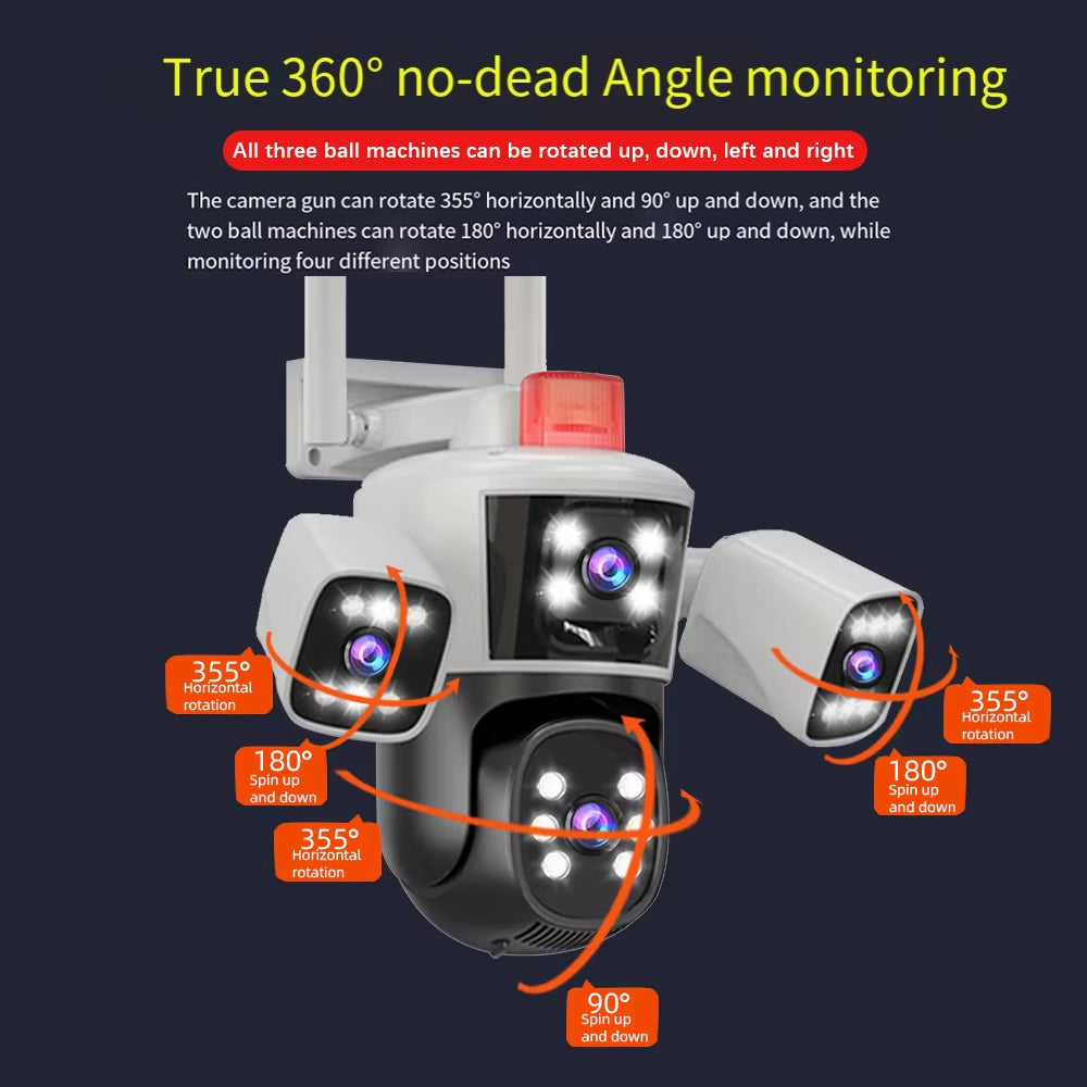 V49 6K Three-Lens PTZ solar security cameras nz