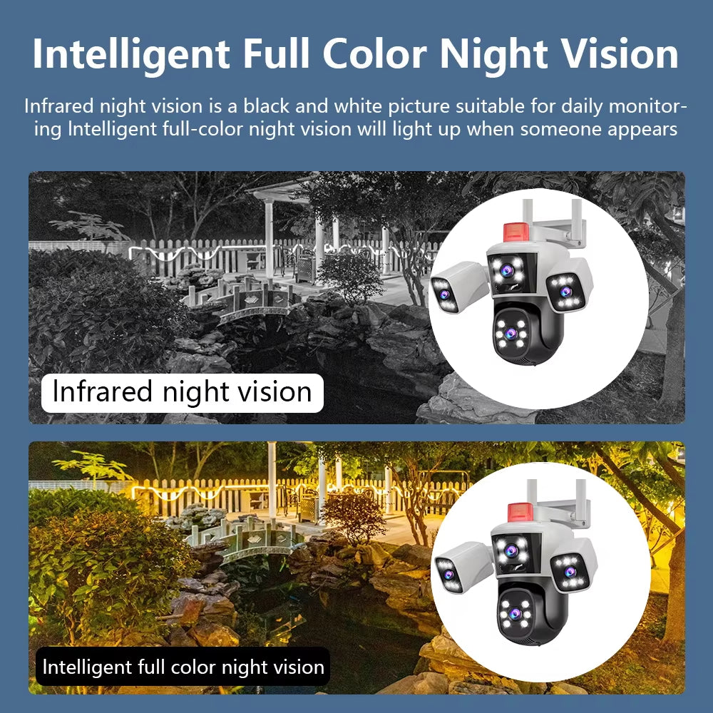 V49 6K Three-Lens PTZ solar security cameras nz