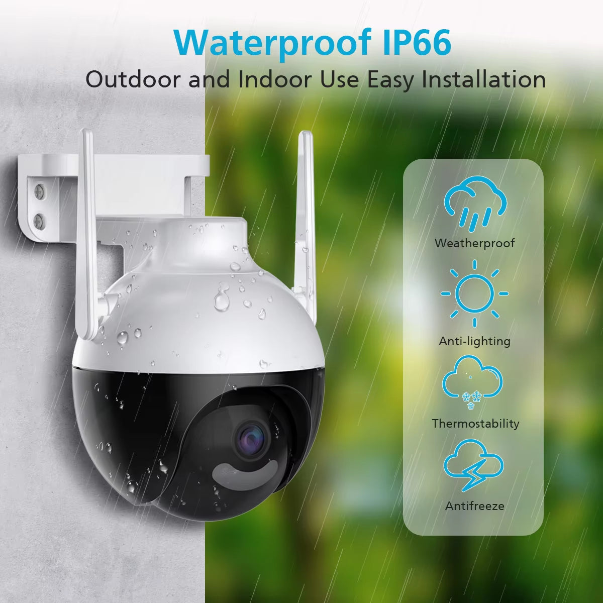 PTZ 8MP HD security Camera with 5x Digital Zoom AI Human Detection